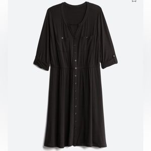 NWT - Market & Spruce 1X Black Lany Knit Shirt Dress